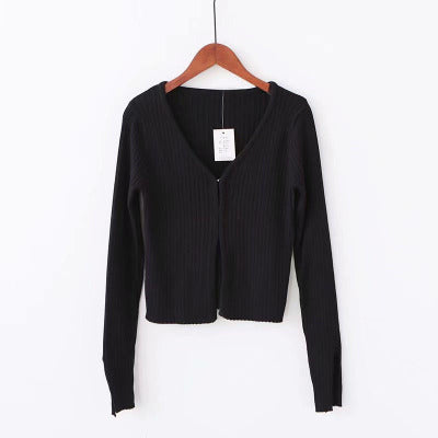 Knitted Clasp Open Cardigan - Pellucid