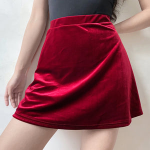 
            
                Load image into Gallery viewer, Ruby Velvet Skirt ~ HANDMADE
            
        
