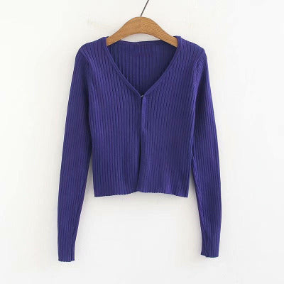 Knitted Clasp Open Cardigan - Pellucid