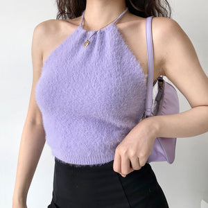 Show Off Furry Halter Camisole