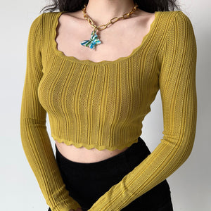 1960 Mustard Wave Sweater