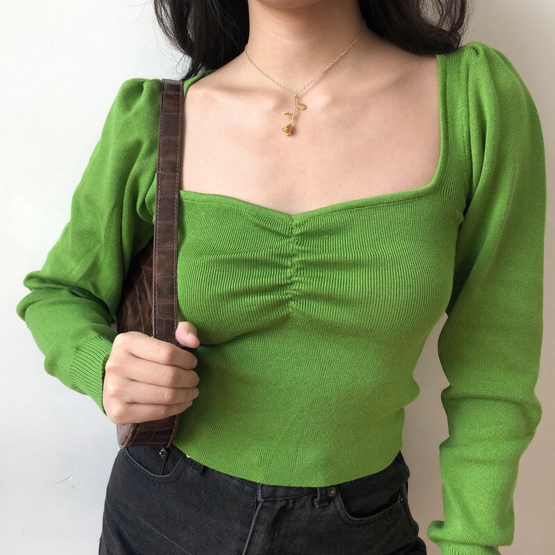Green Oxford Knit Sweater [Handmade] - Pellucid