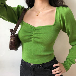 Green Oxford Knit Sweater [Handmade] - Pellucid