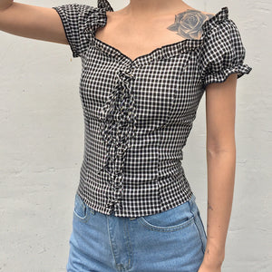 Cassidy Corset Lace Up Top - Pellucid