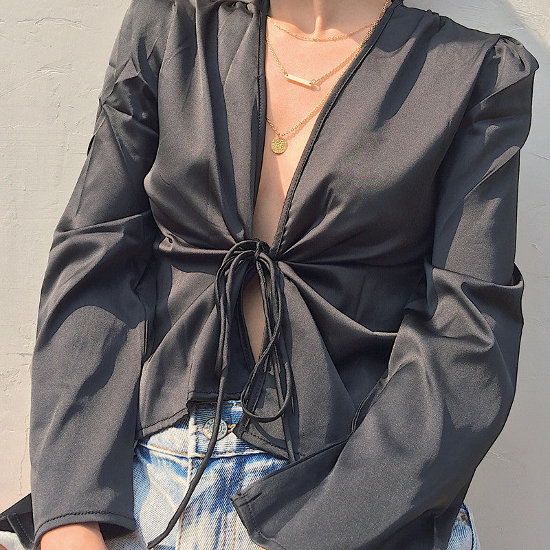 
            
                Load image into Gallery viewer, Silk Kimono Tie up Top - Pellucid
            
        