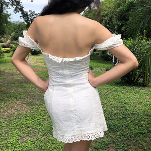 Anabelle Eyelet Milkmaid Dress Small Anabelle Eyelet Milkmaid Dress Small
