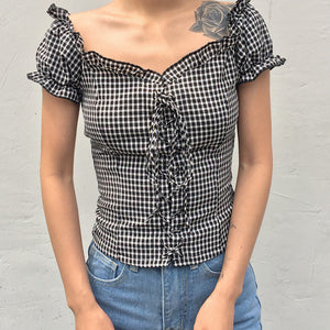Cassidy Corset Lace Up Top - Pellucid