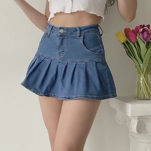 
            
                Load and play video in Gallery viewer, Denim Ruffled Mini Skirt
            
        