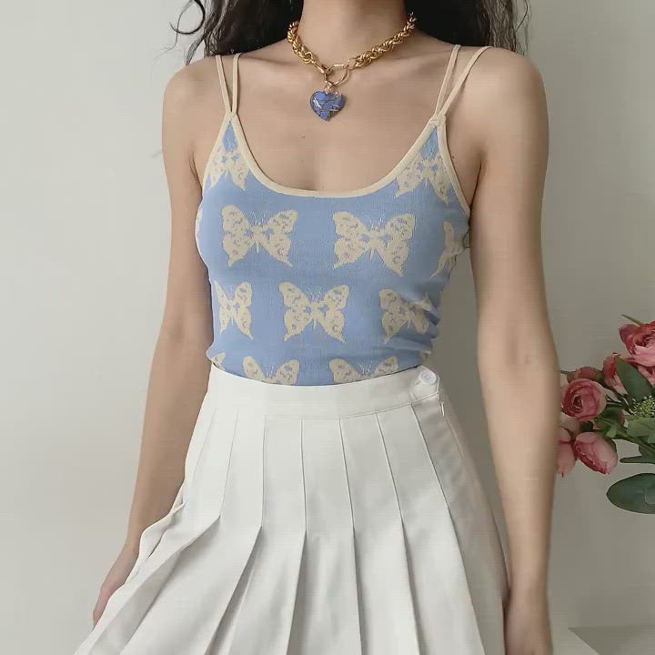 
            
                Load and play video in Gallery viewer, Y2K Butterfly Blues Camisole ~ HANDMADE
            
        